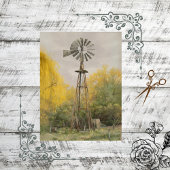 Decoupage Rustic Countryside Windmill Yellow Tissuepapier