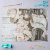 Decoupage Rustic Cowboy Boot Western Pet Roze Tissuepapier (Craft)