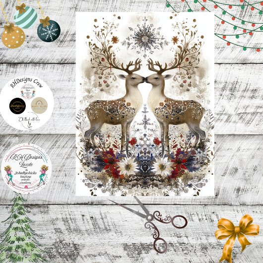 Decoupage Rustic Deer Forest Decor  Tissuepapier