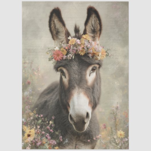 Decoupage Rustic Donkey Countryside Art Tissuepapier (Voorkant)
