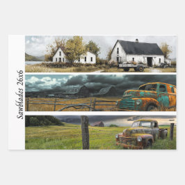 Decoupage Rustic Farm Stijl 26x6 voor Handzagen Inpakpapier Vel