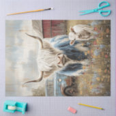 Decoupage Rustic Highland Koe Field Red Barn Tissuepapier (Craft)