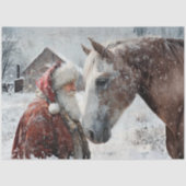 Decoupage Rustic Landscape Santa & His Horse  Tissuepapier (Voorkant)