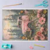 Decoupage  Rustic Pink Truck Tissuepapier (Craft)