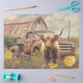 Decoupage Rustic Red Truck, Schuur & Hoogland Koe Tissuepapier (Craft)