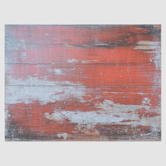 Decoupage Rustic Red Weathered Wood Texture Faux Tissuepapier (Voorkant)