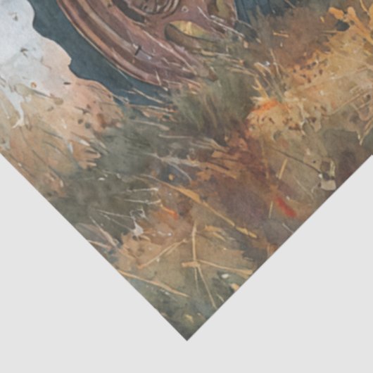 Decoupage Rustic Tractor & Barn  Tissuepapier (Detail)