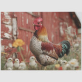 Decoupage Rustiek Boerderij Scene Haan Kuikenschuu Tissuepapier (Voorkant)