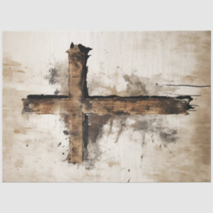 Decoupage Rustiek Paashout Kruis Tissuepapier