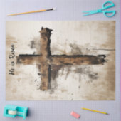 Decoupage rustieke kruisiging met Pasen Tissuepapier (Craft)