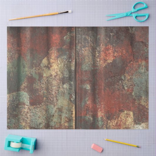 Decoupage Rusty Tin Weathered Metal Tissuepapier (Craft)