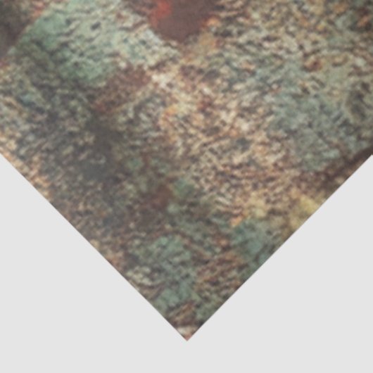 Decoupage Rusty Tin Weathered Metal Tissuepapier (Detail)