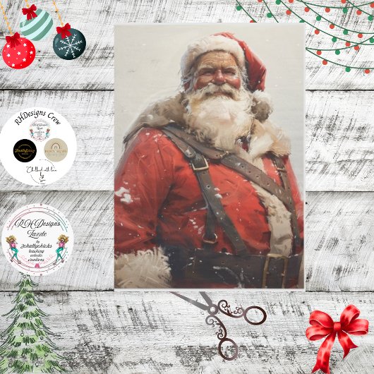 Decoupage Saint Nick Tissuepapier