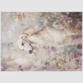 Decoupage Saluki Dog Filed Flowers Tissuepapier (Voorkant)
