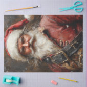 Decoupage Santa als een piraat Tissuepapier (Craft)
