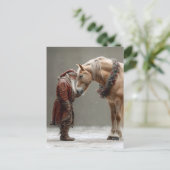 Decoupage Santa and Horse Special Moment Briefkaart (Staand voorkant)