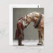 Decoupage Santa and Horse Special Moment Briefkaart (Voorkant / Achterkant)