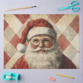 Decoupage Santa Diamond Achtergrond Tissuepapier (Craft)