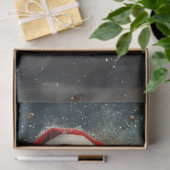 Decoupage Santa en 2 teckels in Sleigh Snowing Tissuepapier (Geschenk)