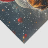 Decoupage Santa en 2 teckels in Sleigh Snowing Tissuepapier (Detail)