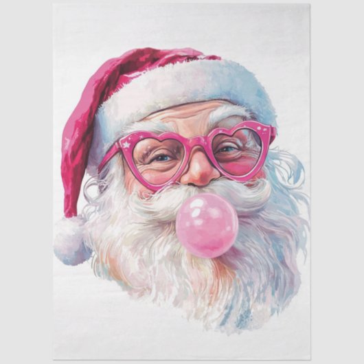 Decoupage Santa Holiday Sass Blowing Bubblegum  Tissuepapier (Voorkant)