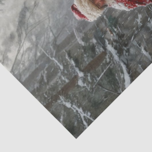 Decoupage Santa Horse 10x20 Projects  Tissuepapier (Detail)