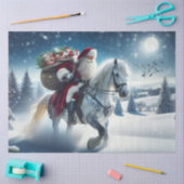 Decoupage  Santa Horseback Christmas EVe Tissuepapier (Craft)