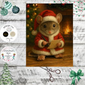 Decoupage Santa Mouse Writing a Letter Tissuepapier