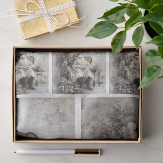 Decoupage  Santa & Onderzetters Tissuepapier (Geschenk)