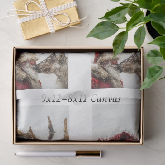 Decoupage Santa Reindeer Nose to Nose Kiss  Tissuepapier (Geschenk)