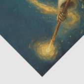 Decoupage Santa & Reindeer Sleighing in Night Sky  Tissuepapier (Detail)