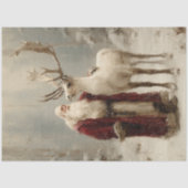 Decoupage Santa Reindeer Snowy Forest Tissuepapier (Voorkant)