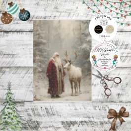 Decoupage Santa Rudolph betoverd winterlandschap Tissuepapier