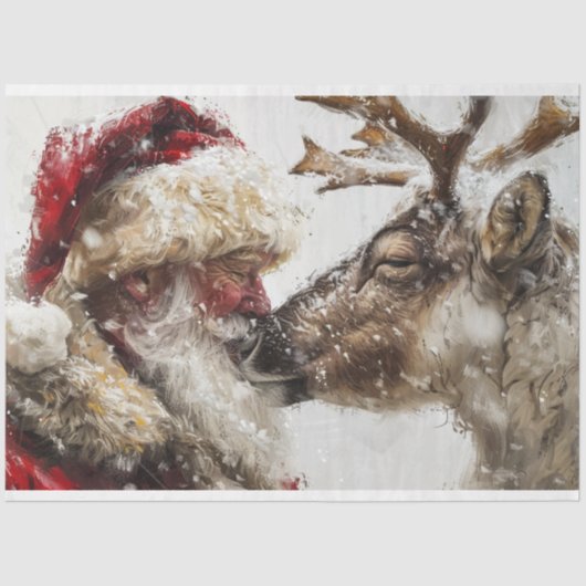 Decoupage Santa & Rudolph Christmas Bond Tissuepapier (Voorkant)