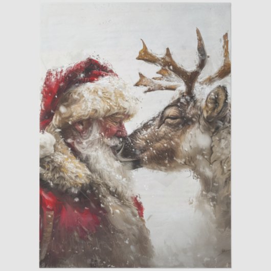Decoupage Santa Rudolph Yuletide Magic Tissuepapier (Voorkant)