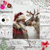 Decoupage Santa Rudolph Yuletide Magic Tissuepapier