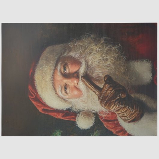 Decoupage Santa Shushing Tissuepapier (Voorkant)