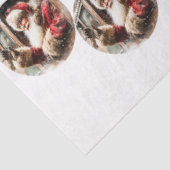 Decoupage Santa Waving From Train 12 & 4" Circles  Tissuepapier (Detail)