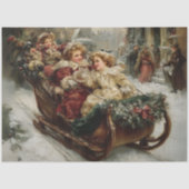 Decoupage Santa Winter Sleigh Ride Scene Tissuepapier (Voorkant)