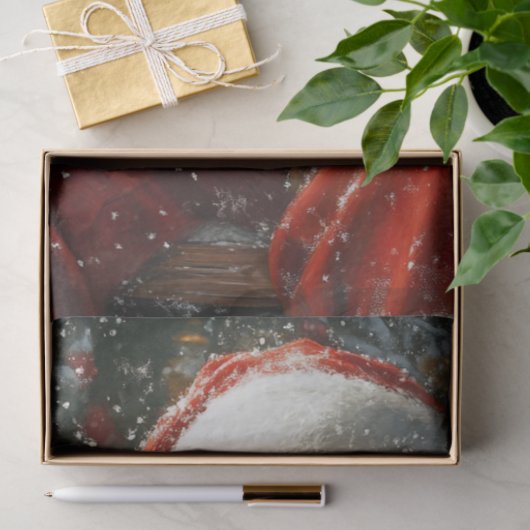 Decoupage  Santa & zijn teckel Tissuepapier (Geschenk)