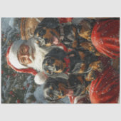 Decoupage  Santa & zijn teckel Tissuepapier (Voorkant)
