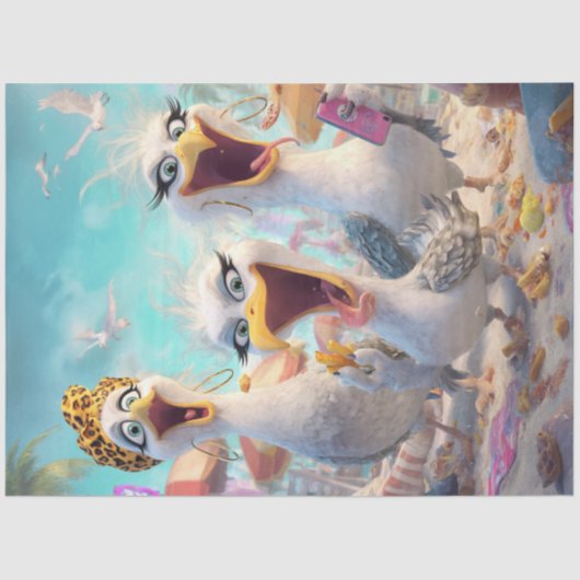 Decoupage Sassiest Trio Wacky Chicks On The Beach Tissuepapier (Voorkant)