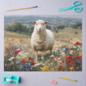 Decoupage Schapen Rood Wit Blauw Bloemen Tissuepapier (Craft)