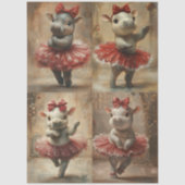 Decoupage Schattigee Hippo Dancing in Christmas Tu Tissuepapier (Voorkant)