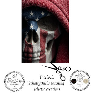 Decoupage Schedel Amerikaanse Vlag VS Thema Tissuepapier