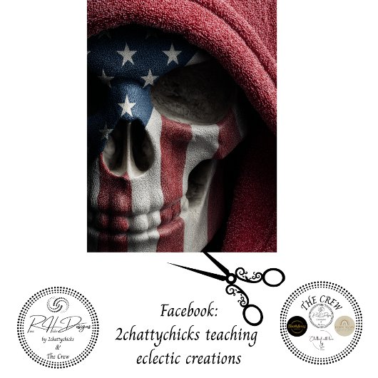 Decoupage Schedel Amerikaanse Vlag VS Thema Tissuepapier