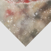 Decoupage Schilderachtige Kerstman Besneeuwde Boom Tissuepapier (Detail)