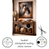 Decoupage Schilderij Amerikaanse Indiaanse Paard Tissuepapier