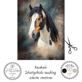 Decoupage Schilderij Amerikaanse Indiaanse Paard Tissuepapier