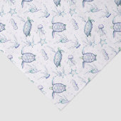 Decoupage Schildpadden Blauwe Waterverf Tissuepapier (Detail)